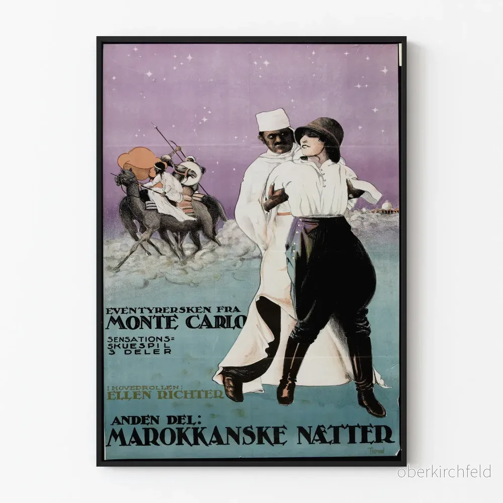 Vintage dekorativt affisch Äventyrare från Monte Carlo och Marockanska nätter