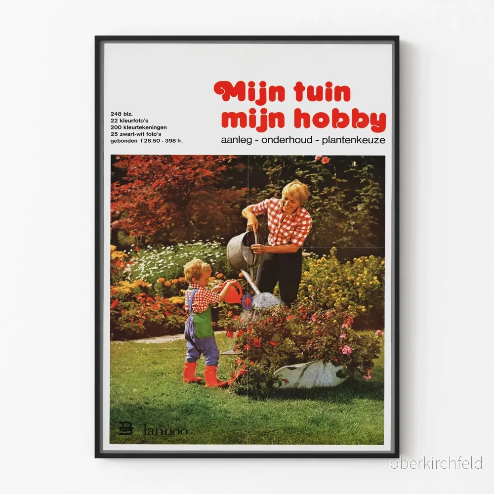 Vintageaffisch för trädgårdsarbete och växtvård