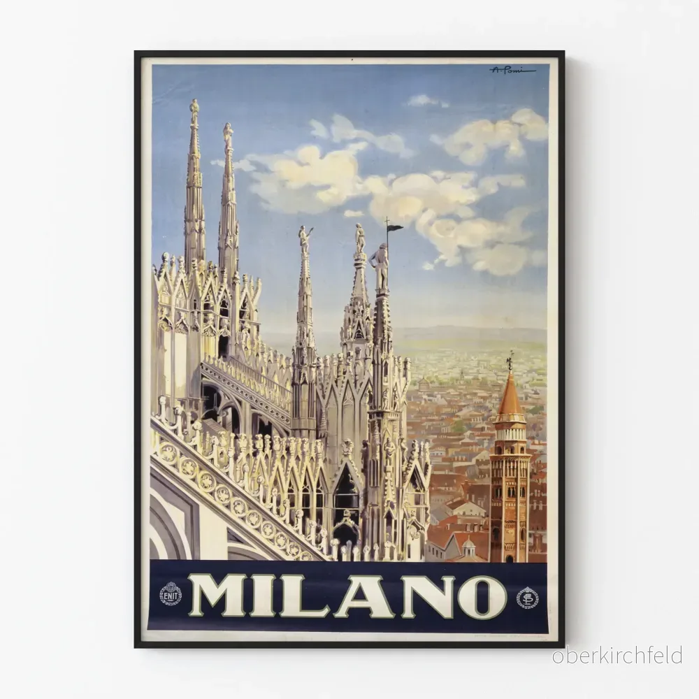 Retro poster av Milan katedral dekorativ