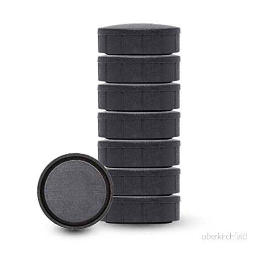 Maul Magnet Maulsolid, Sb Förpackning, Okrossbara Och Små Magneter För Mångsidig Användning, Rund Med Modern Design, Ø 20 x 7,5 mm, 8 Pack, Svart 4002390075725