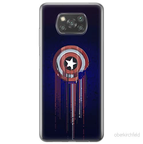 ERT GROUP mobiltelefonfodral för Xiaomi POCOPHONE X3 originalt och officiellt licensierat Marvel mönster Captain America 017 anpassad till formen på mobiltelefonen, fodral tillverkad av TPU plast 5903537123172