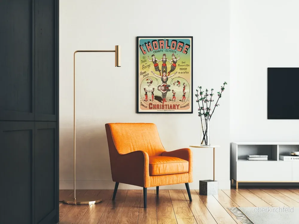 Vintageposter L'Horloge Champs-Élysées Familj Christiany Akrobater - Bild 2