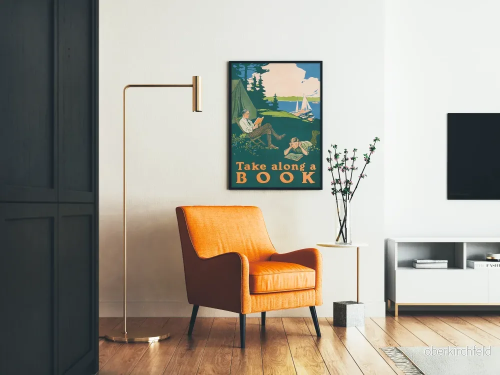 Vintageposter Take Along a Book för väggdekoration - Bild 2