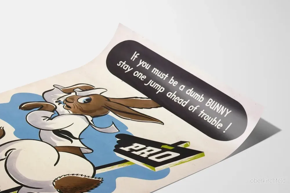 Dekorativ poster med kanin vintage « Dumb Bunny » - Bild 3