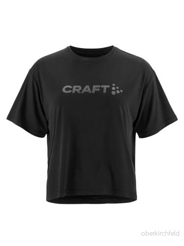 Craft CORE Tone BI Blend Tee Sportskjorta dam XXL Svart Activewear för kvinnor av återvunnen polyester och Lyocell Soft Touch funktionströja Damsportskjorta, lös passform 7318574059724