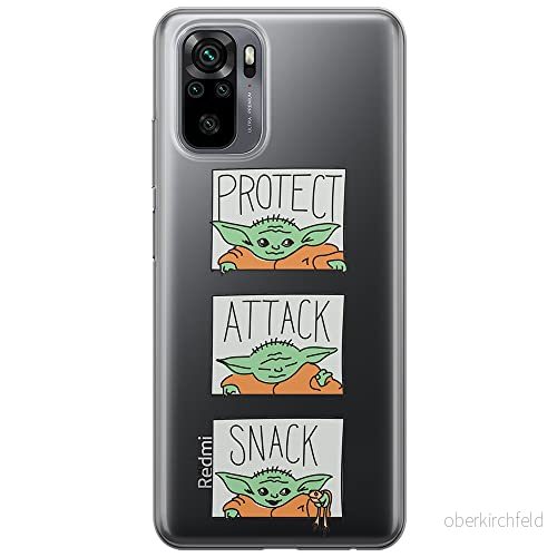 ERT GROUP mobiltelefonfodral för Xiaomi REDMI NOTE 10/ 10S originalt och officiellt licensierat Star Wars mönster Baby Yoda 009 anpassad till formen på mobiltelefonen, gedeeltelijk transparant 5903537194141