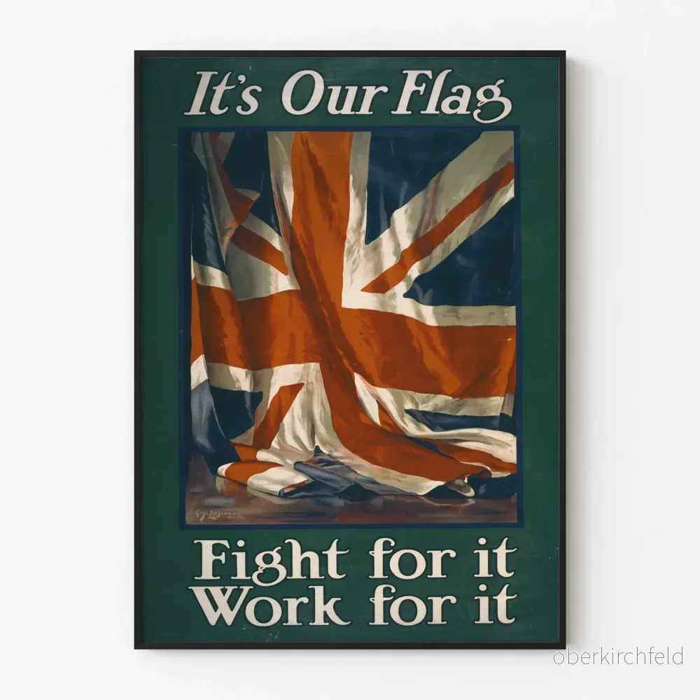Dekorativ poster Det är vår flagga - Brittisk patriotisk flagga och slogan