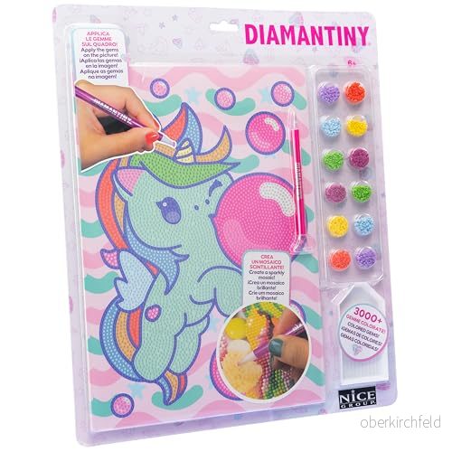DIAMANTINY Design Art Kawaii enhörning med ballonger, flerfärgad, 90017 8056779900173
