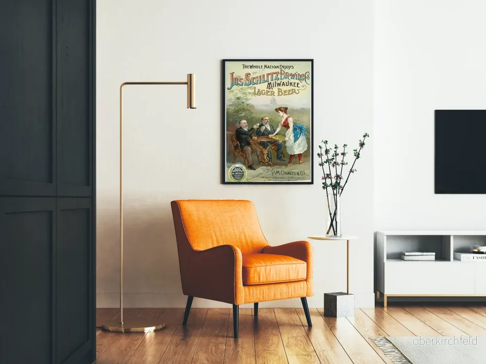 Vintageposter för Jos Schlitz Brewing Co. Milwaukee Lager Beer - Bild 2