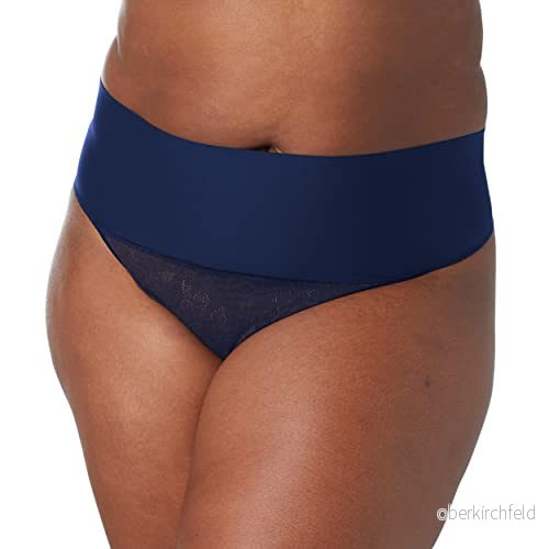 Maidenform Tämja din mage formande spetsstring med cool komfort midja formkläder, Marinblå spets, XXL 738994733009