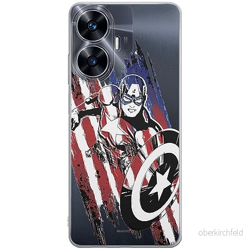ERT GROUP mobiltelefonfodral för Realme C55 originalt och officiellt licensierat Marvel mönster Capitan America 016 optimalt anpassad till formen på mobiltelefonen, gedeeltelijk transparant 5905511876821