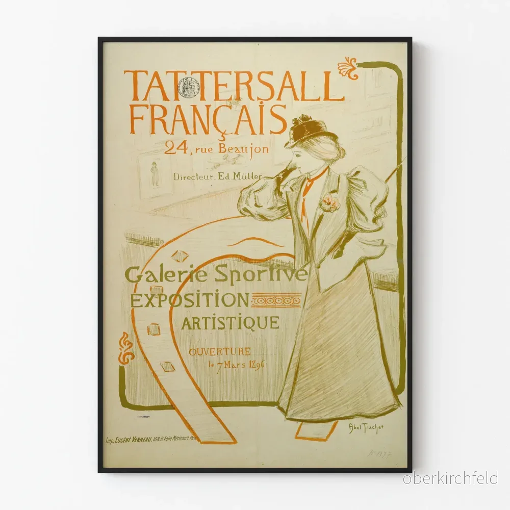 Tattersall-affisch Fransk Sportgalleri Utställning Konstnärlig 1896