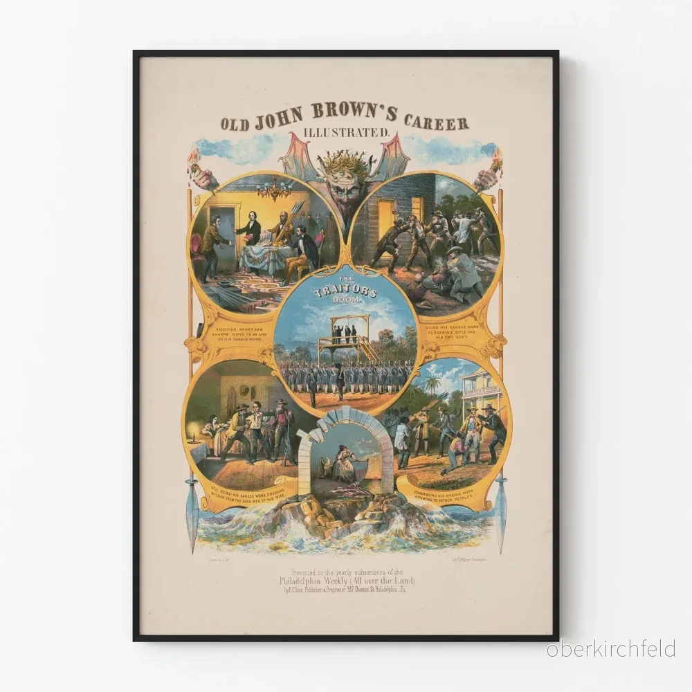 Vintageposter som illustrerar Old John Browns karriär