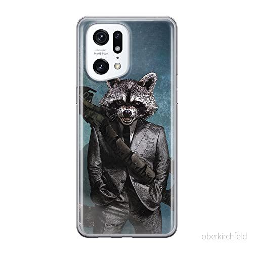 ERT GROUP mobiltelefonfodral för Oppo FIND X5 PRO originalt och officiellt licensierat Marvel mönster Rocket 002 optimalt anpassad till formen på mobiltelefonen, fodral tillverkad av TPU plast 5905511399290