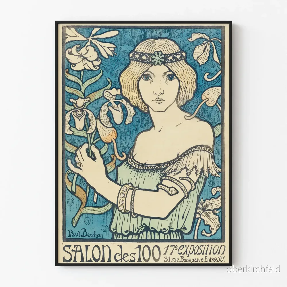 Poster från Salon des 100 av Paul Berthon – Vintage väggdekoration i Art Nouveau-stil