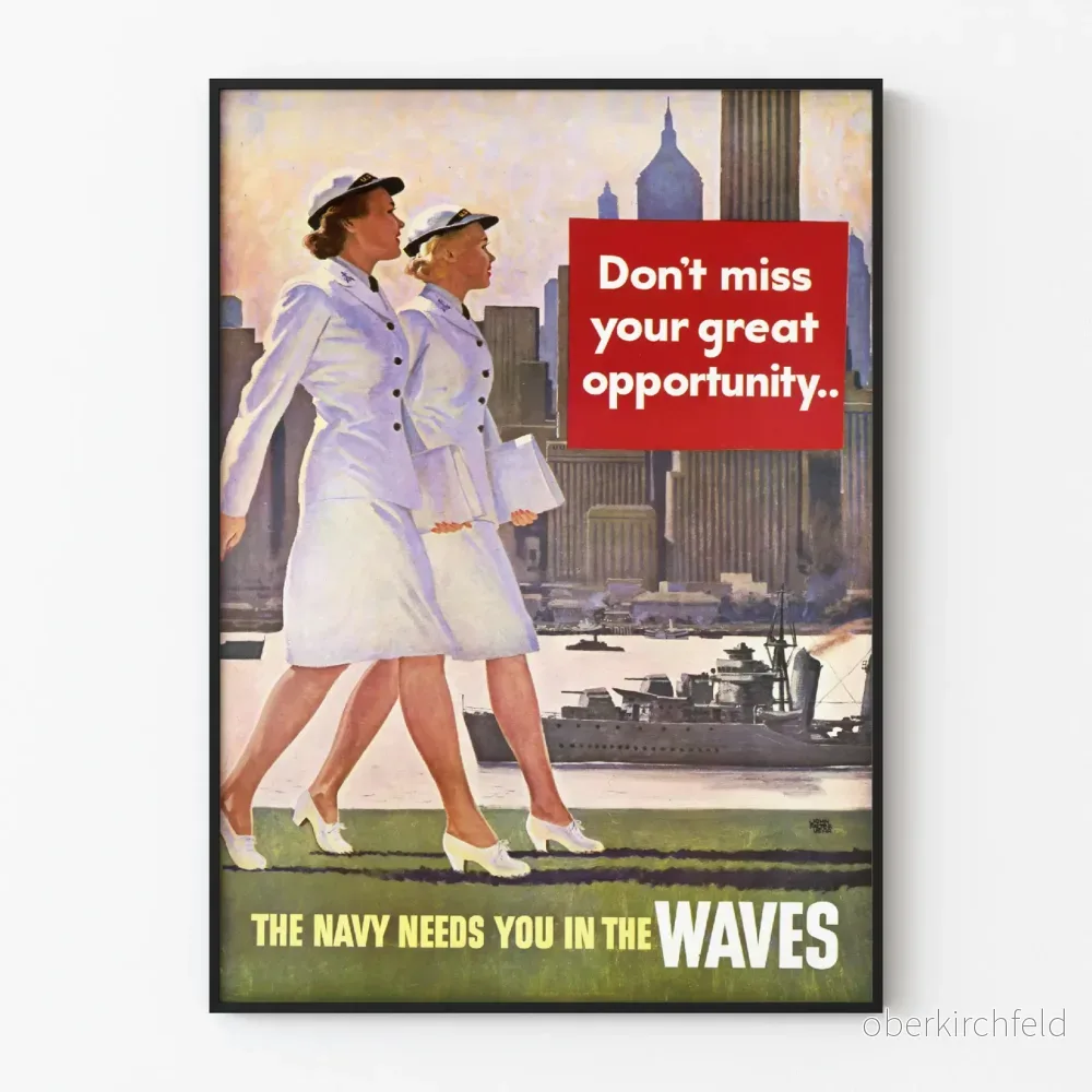 Vintage militär poster Navy Waves – retro väggdekoration