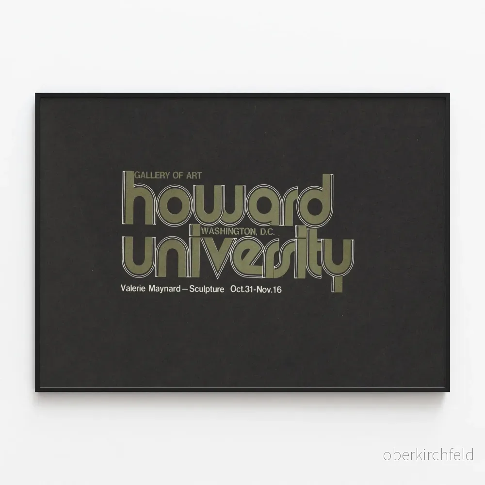 Utställningsposter för skulptur av Valerie Maynard vid Howard University