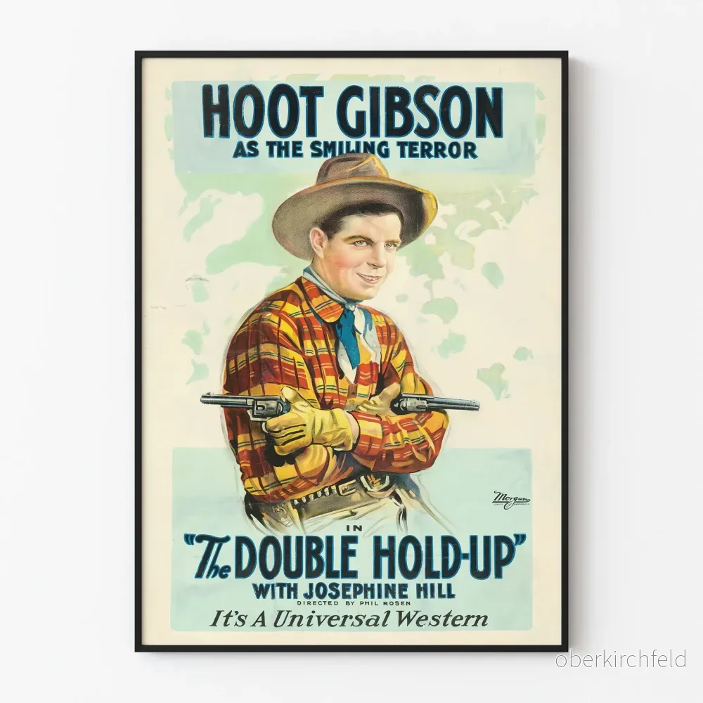 Vintage västernposter The Double Hold-Up med Hoot Gibson