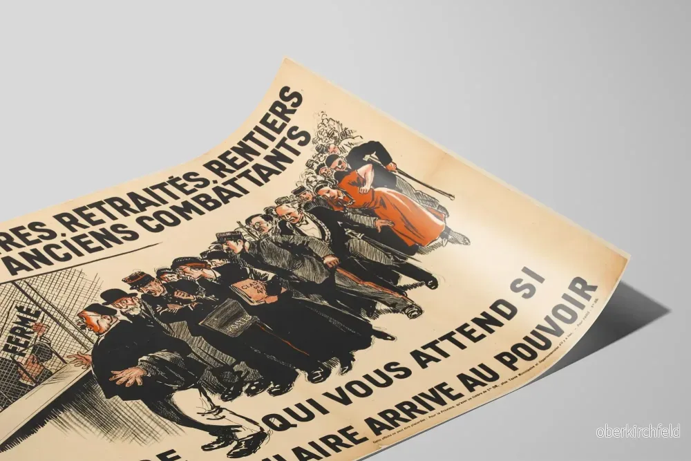 Vintageposter Front Populaire - Funktionärer och pensionärer - Bild 2