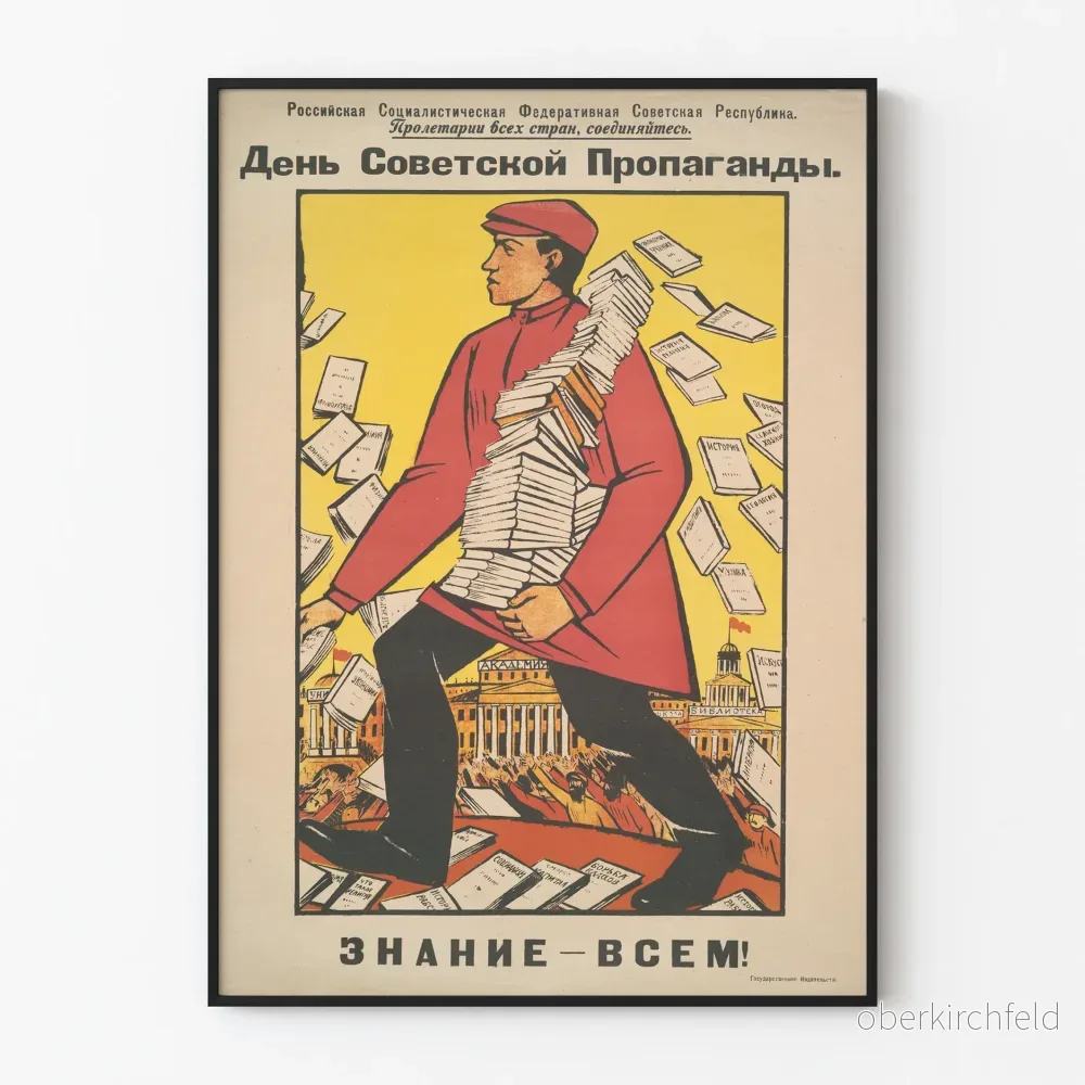 Vintage Sovjetisk Propagandaposter – Kunskapsdagen för Alla Vintage Sovjetisk Propagandaposter – Kunskapsdagen för Alla