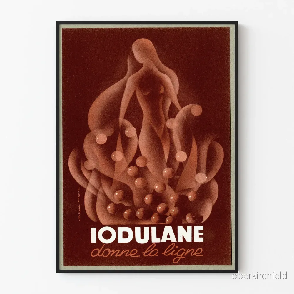Vintageposter Iodulane ger stil i väggdekoration