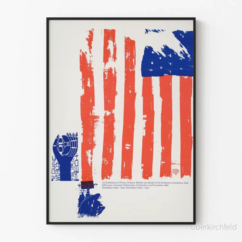 Grafisk poster med stiliserad amerikansk flagga Peter Paul Piech