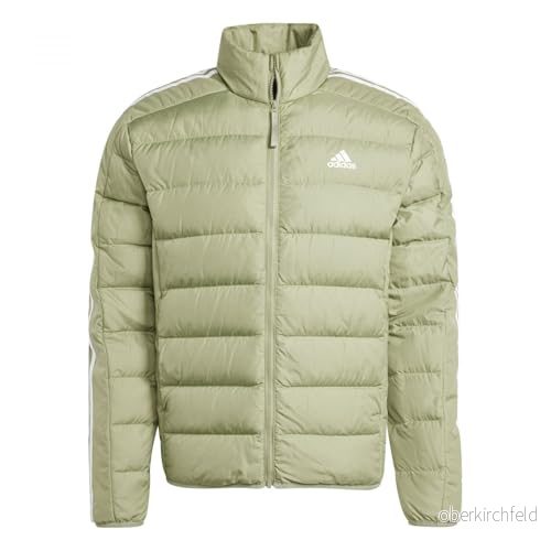 adidas För Män Essentials 3 Stripes Light Down Jacket, TENT GREEN F16, S 4067896916606