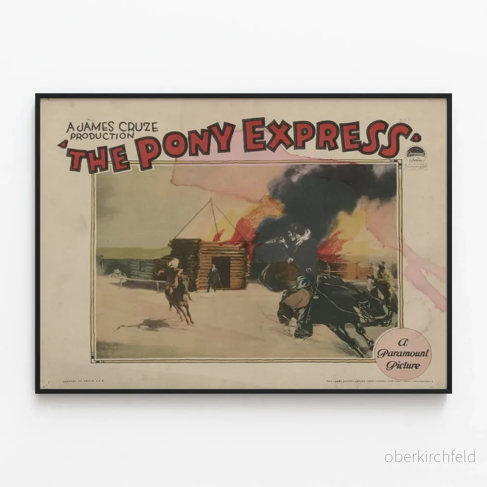 Vintageposter The Pony Express - Väggdekoration Western