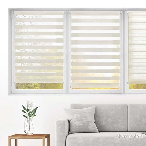 Blindecor Indus dubbelrullgardin fästs utan borrning duo rullgardin i linnefärger 55 x 130 cm (bredd längd) tygstorlek 52 125 8434363289987