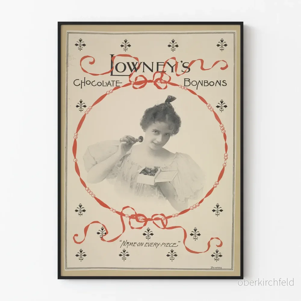 Vintageaffisch för Lowney's choklad och godis