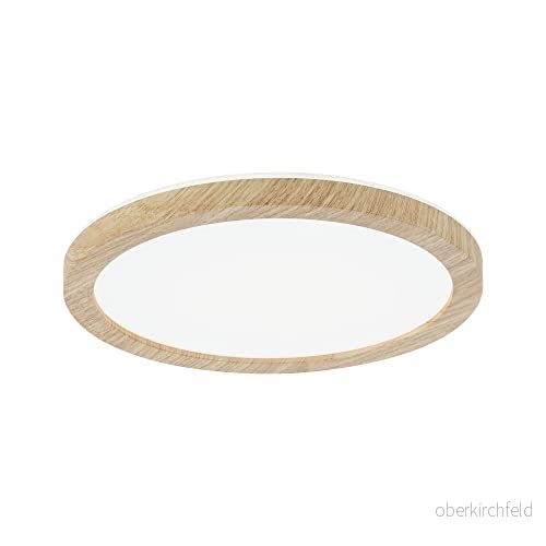 Paulmann 71032 LED-panel Atria Shine Takbelysning med backlight rund IP44 11,2 W 850 lm 190 mm Träoptik Plast 4000 K Badrumsbelysning 4000870710326