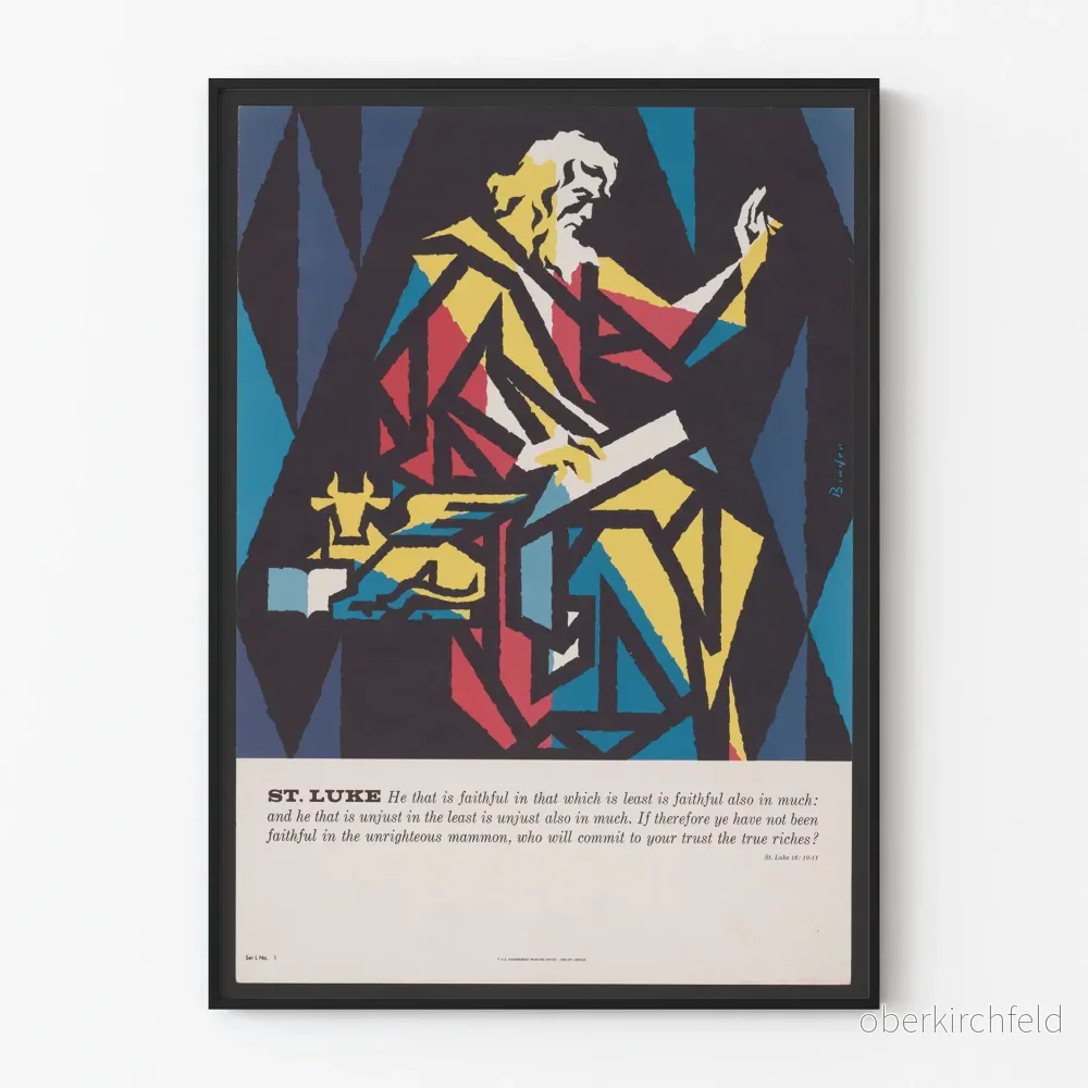 Dekorativ poster med St Luke-design i geometrisk stil