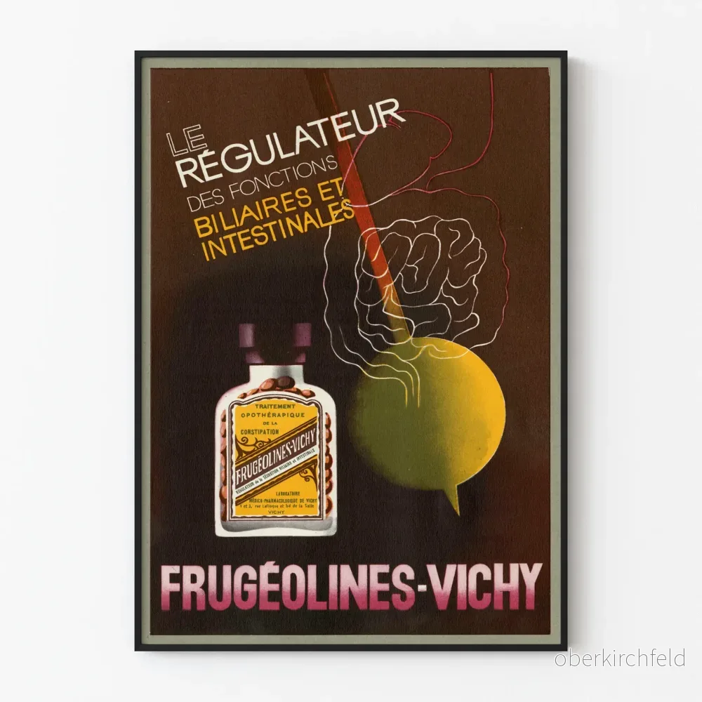Vintageposter Frugéolines-Vichy gallregulator för lever och tarm