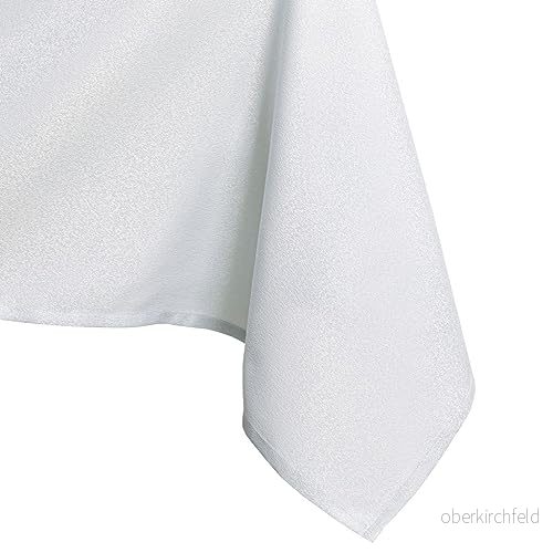 AmeliaHome bordsduk, 120 x 200 cm fläckskydd, lotuseffekt, tvättbar, vattenavvisande, glänsande, slät, empire, vit 4251758667984