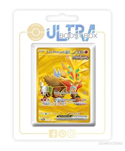 Feu Perçant ex (Gouging Fire ex) 214/162 Ancient Shiny Gold Ultraboost X Écarlate et Violet 5 Forces Temporelles Box med 10 franska Pokémon kort 3701604916083