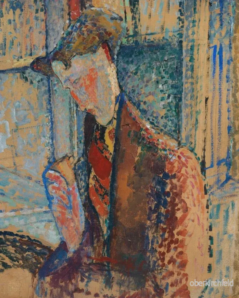 Målning Studie av drömmande för porträttet av Frank Burty Haviland - Amedeo Modigliani | Konsttryck - Bild 2
