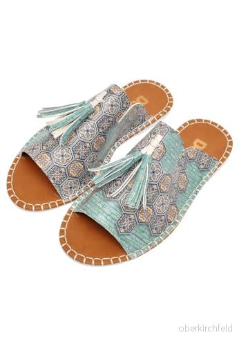 DOGO Kvinnors veganläder flerfärgade sandaler - etisk Faience mönster, Material: Polyester, 36 EU 8680544244294