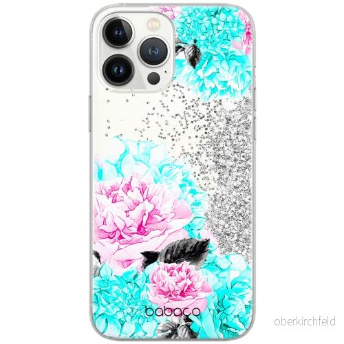 ERT GROUP mobiltelefonfodral för Apple Iphone 13 PRO originalt och officiellt licensierat Babaco mönster Flowers 002 Vit optimalt anpassad till formen på mobiltelefonen, med glitter overflow effekt 5904805762628