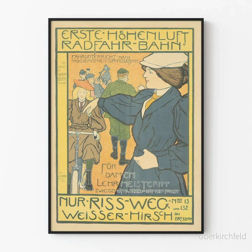Vintage cyklistutbildningsposter för kvinnor