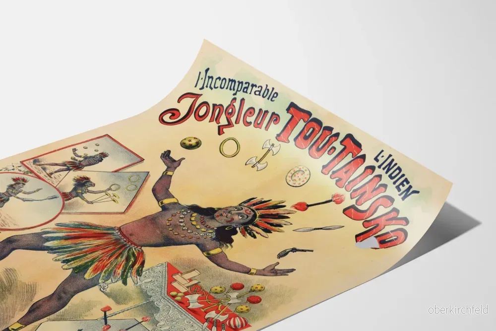 Vintageposter av indisk jonglör Tou-Taïnsko - Retro väggdekoration - Bild 3