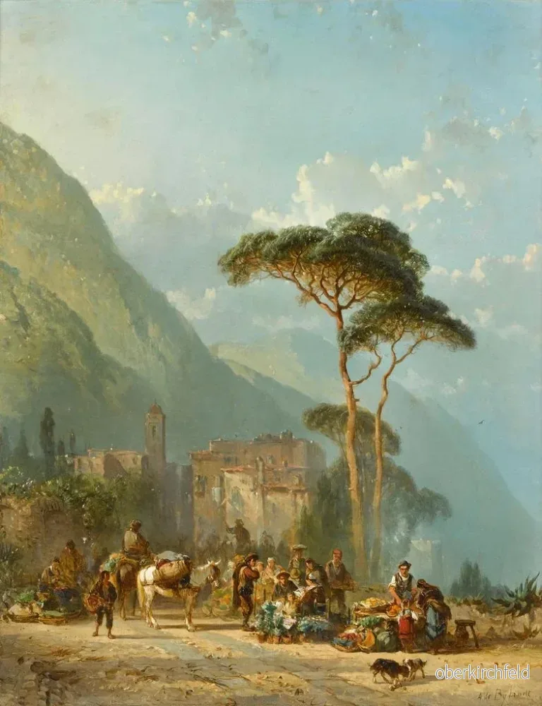 Målning av Cannobio marknadsdag - Alfred Eduard Agenor de Bylandt - Bild 2