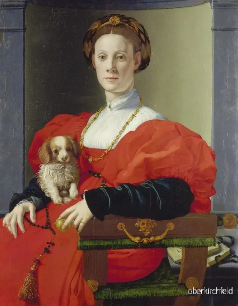 Målning Portrait av en dam i rött Francesca Salviati - Agnolo Bronzino | Konsttryck - Bild 2