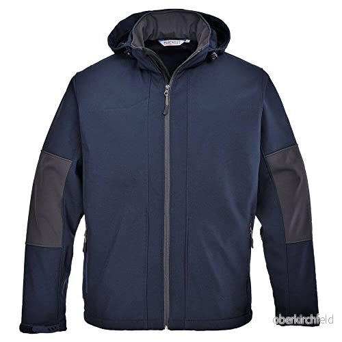 Portwest tk53narm jacka softshell med huva (3 lager), blå marinblå, medium 5036108263035