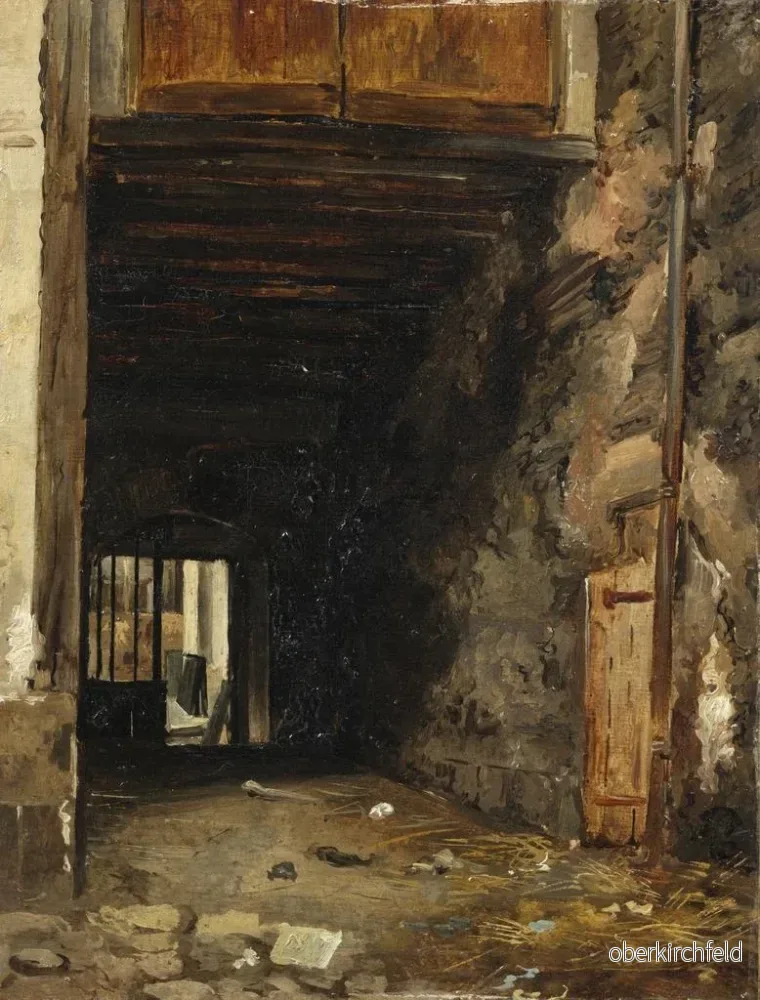L'entrée d'une cour - Auguste Xavier Leprince | Konsttryck - Bild 2
