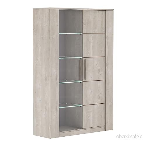 Demeyere Vitrine, partikelplattor 22 mm, Oak, 114 x 39,6 175, 8 3397704528808