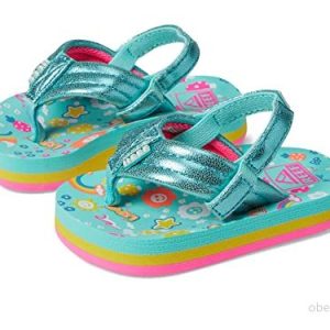 Reef Girls Little Ahi Flip Flop, Kärlek regnbåge, 1 UK Child 195333884967