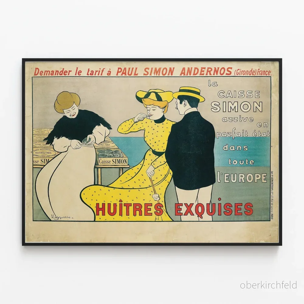 Vintageposter av utsökta ostron från Simon-kassan
