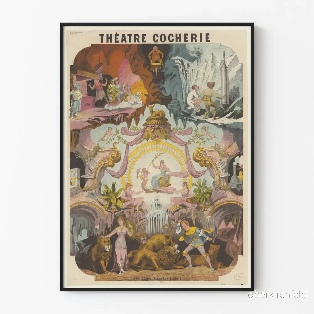 Dekorativ poster av teatern Cocherie vintage