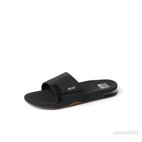 Reef Fanning Slide Platt Slipin - Svart Silver 194097971418