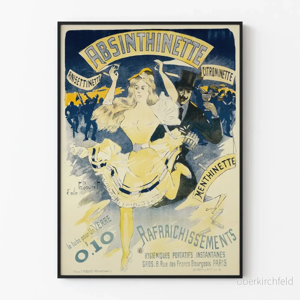 Vintageposter Absinthinette Väggdekoration Retro
